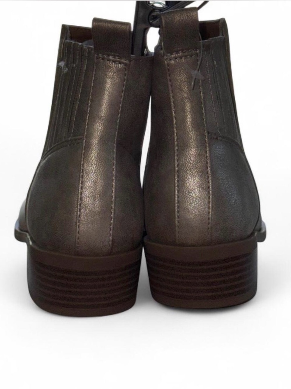 NWT Wonder Nation Girls Metallic Taupe Chelsea Ankle Boots Size 3 - Picture 9 of 10